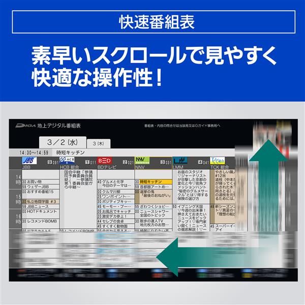 ブルーレイレコーダー DIGA 2TB 3番組同時録画 BS CS 4Kチューナー内蔵 Panasonic DMR-4T203