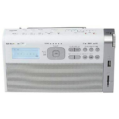 ラジオ ワイドFM/AMラジオ内蔵マイク 学習機能搭載 ホワイト 東芝 TY-RHR1