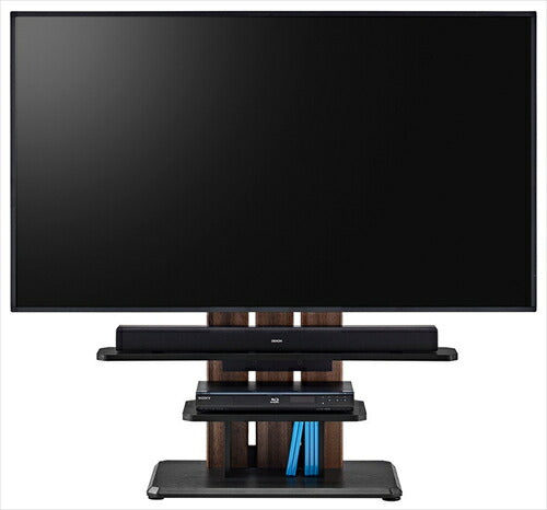 朝日木材 WS－C690 DB 壁寄せテレビ台 32～77V型対応 キャスター付 ダークブラウン
