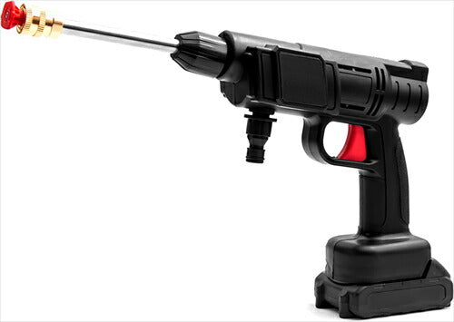 デジタルランド 充電式高圧洗浄機 DL－220622 充電式 コードレス 高圧洗浄器 充電式ハンディウォッシャー 2つバッテリー搭載 自吸式 吐出圧力2．4Mpa 吐出水量3．8L／min コンパクト 軽量 強力噴射