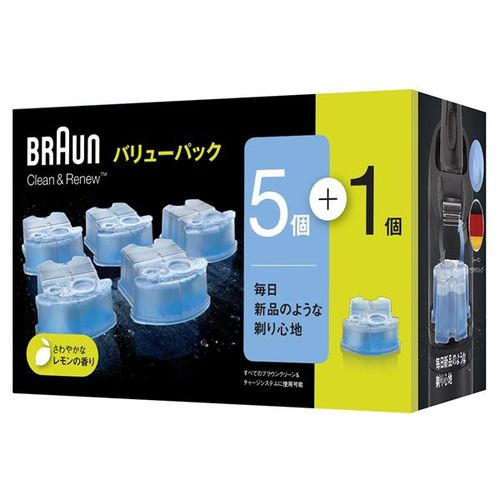 除菌 シェーバー用 アルコール除菌 ブラウン CCR5 クリーン＆リニューシステム専用洗浄液カートリッジ（5個＋1個入り） CCR5