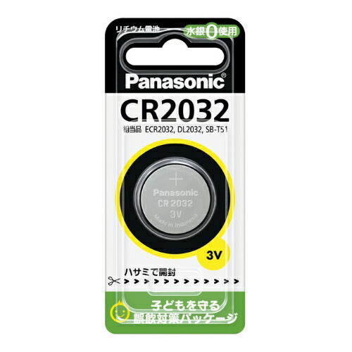 パナソニック Panasonic コイン形リチウム電池 ボタン電池 3V 1個入 CR2032P CR-2032