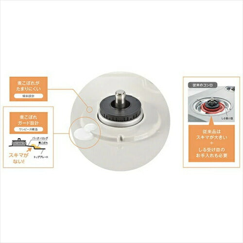 リンナイ Rinnai ガステーブル ガスコンロ ワンピーストップ スカイグレー RTE565GRL 13A 約56cm コンパクトタイプ 都市ガス 12・13A 左強火