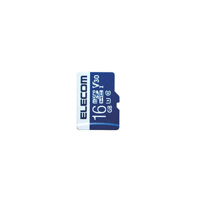 エレコム MicroSDHCカード/データ復旧サービス付/ビデオスピードクラス対応/UHS-I U3 80MB/s 16GB MF-MS016GU13V3R