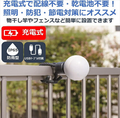 ムサシ RITEX 充電式どこでもセンサーライト ASC－900 ホワイト