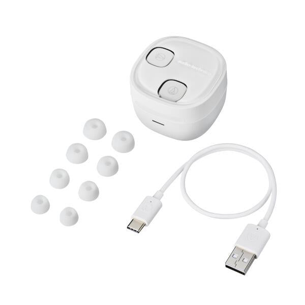 完全ワイヤレスイヤホン Bluetooth対応 ホワイト audio-technica ATH-SQ1TW2 WH