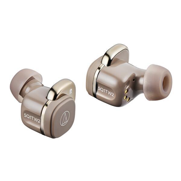完全ワイヤレスイヤホン Bluetooth対応 カフェラテ audio-technica TH-SQ1TW2 CA