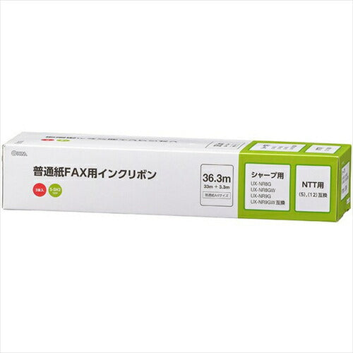 オーム電機  普通紙FAXインクリボン  S－SH2タイプ OAI－FHD36T 3本入 36．3m
