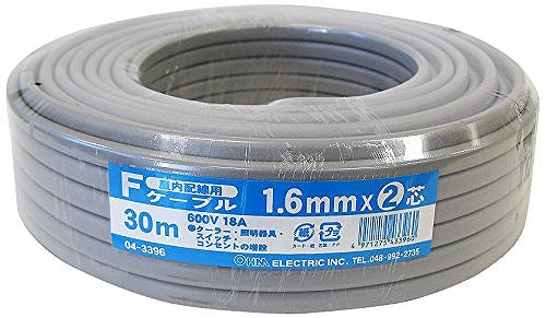 オーム電機 OHM Fケーブル VVF 1.6mm×2芯 30m VVF1.6X2 30M