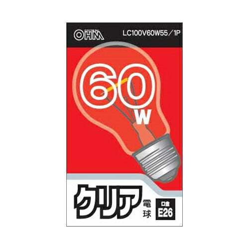 オーム電機 OHM クリア電球 LC100V60W55/1P