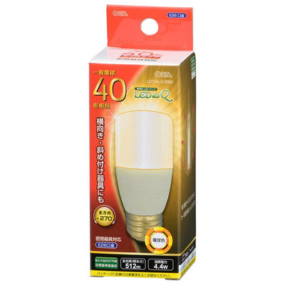 LED電球 T形 E26 40形相当 電球色 オーム LDT4L-GIG92