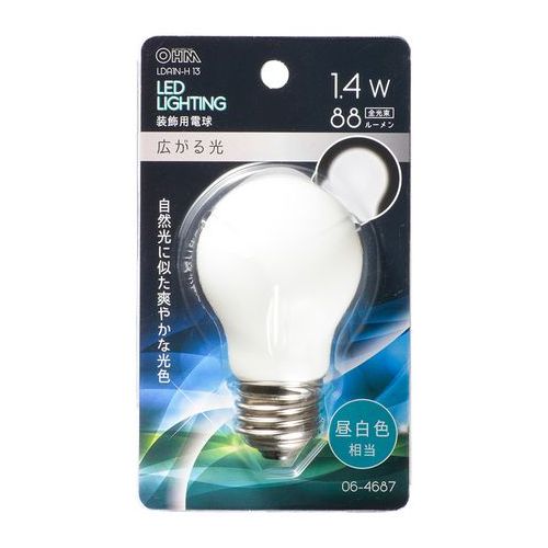 LED電球 装飾用 E26 昼白色 オーム電機 LDA1N-H 13