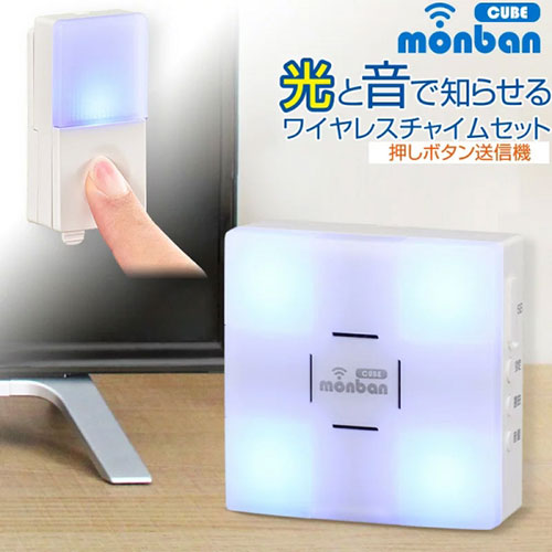 オーム電機 ワイヤレスチャイムセット 押しボタン送信機(防水IP44)+光フラッシュ受信機 08-0522 OCH-SET22-BLUE