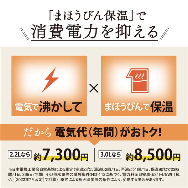 電気まほうびん 優湯生 ホワイト 象印 CV-GV30-WA