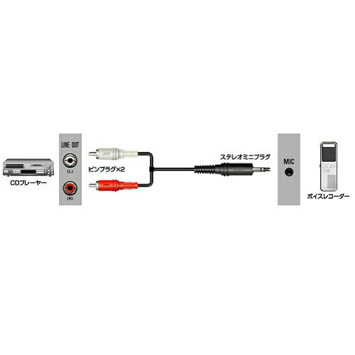 JVCケンウッド ピンプラグx2 ステレオミニプラグ 1.5M CN-202A