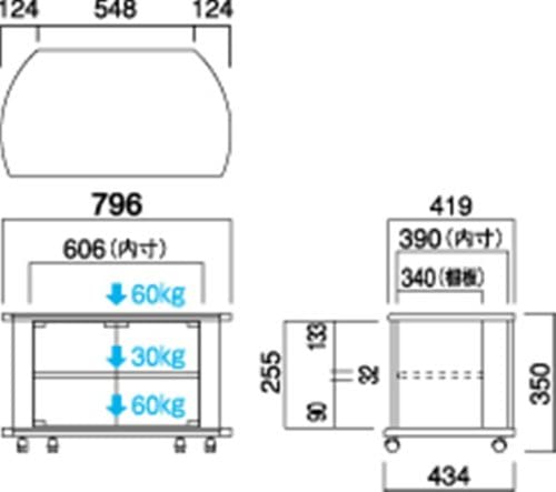 Industry TIMEZ タイメッツ[LBSシリーズ 26～32V型用テレビ台] ハヤミ工産 TV-26LBS